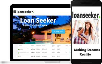 LoanSeeker screen shots on computer and phone